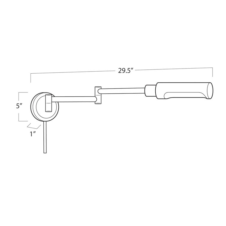 Polished Nickel Swing Arm Sconce with Metal Shade