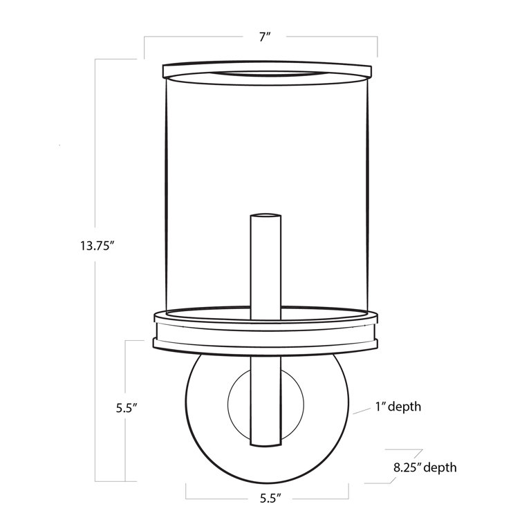 Adria 1-Light Dimmable Oil Rubbed Bronze Sconce with Glass Shade
