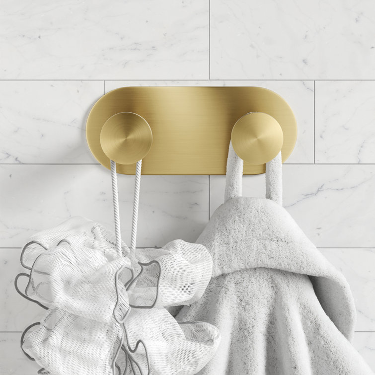 Elie Brushed Gold Double Wall Mounted Towel Hook