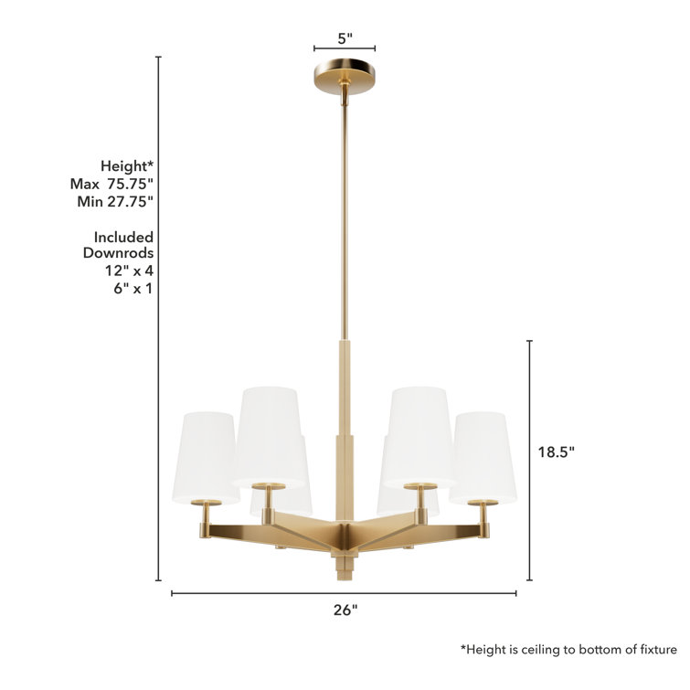 Alturas Gold Nolita 6-Light Glamorous Indoor Chandelier