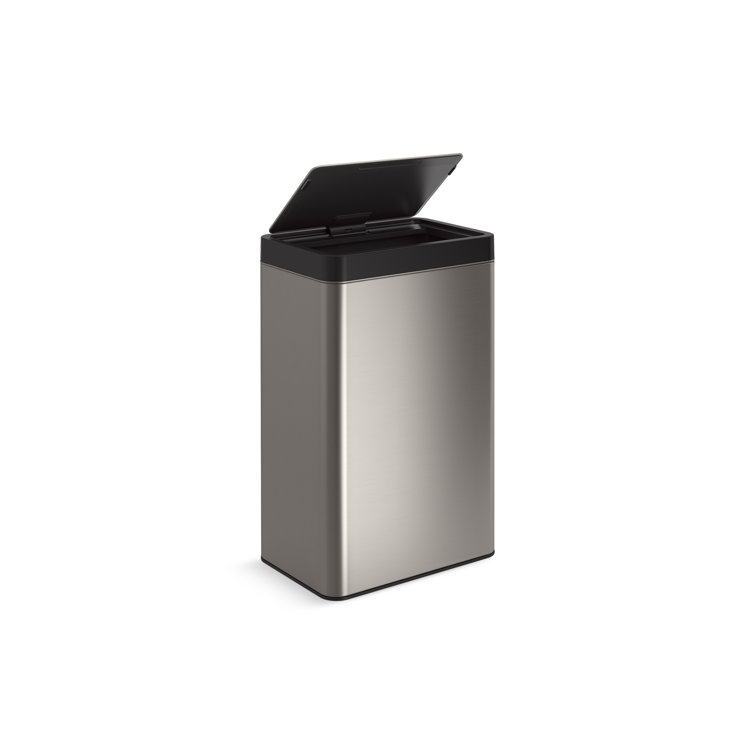 13-Gallon Touchless Stainless Steel Trash Can with Fingerprint Resistant Finish