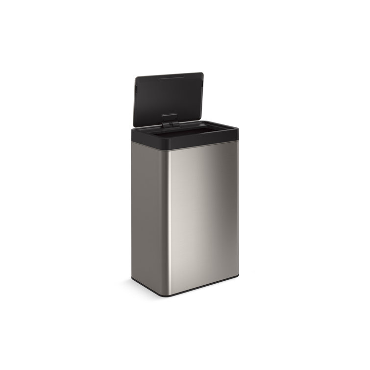 13-Gallon Touchless Stainless Steel Trash Can with Fingerprint Resistant Finish