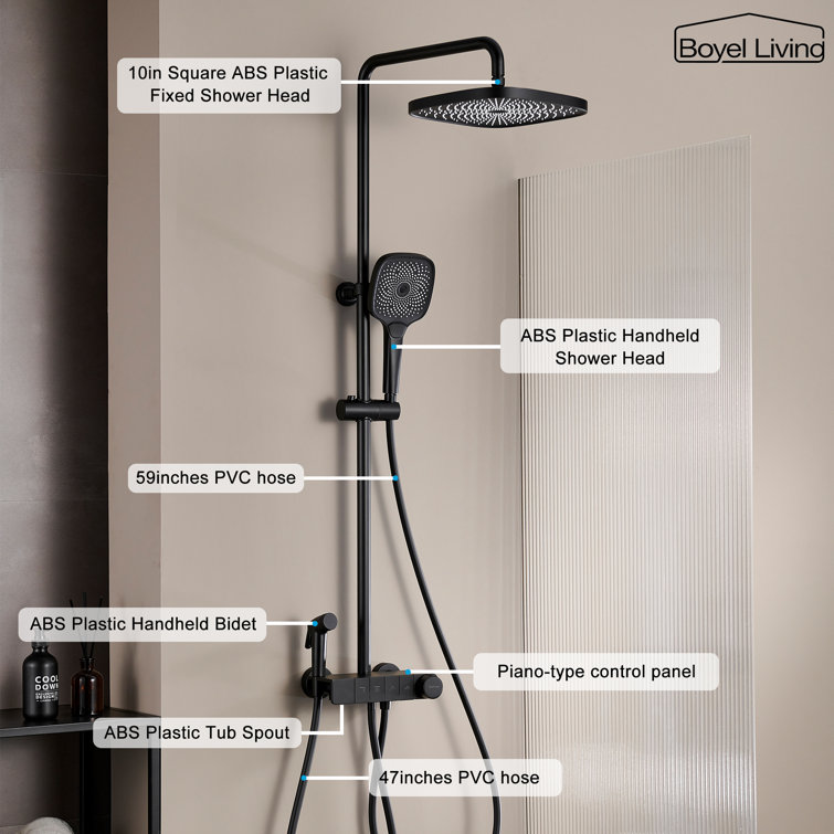 Matte Black Dual Shower Head with Handheld and Tub Spout