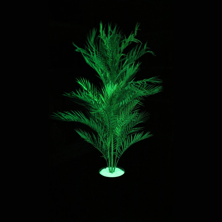 60'' Green Faux Palm Tree in Black Plastic Planter