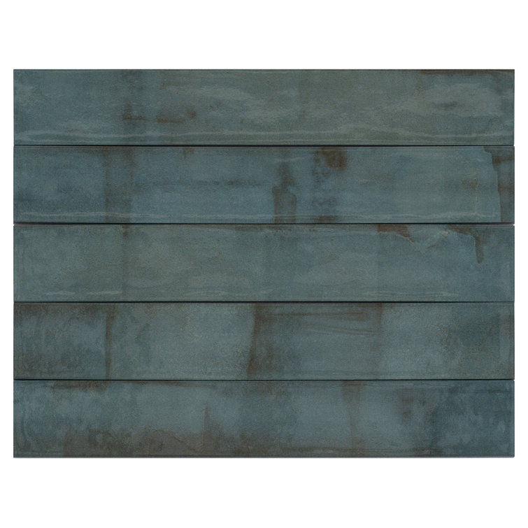 Uno 3" x 16" Blue Glazed Porcelain Subway Tile