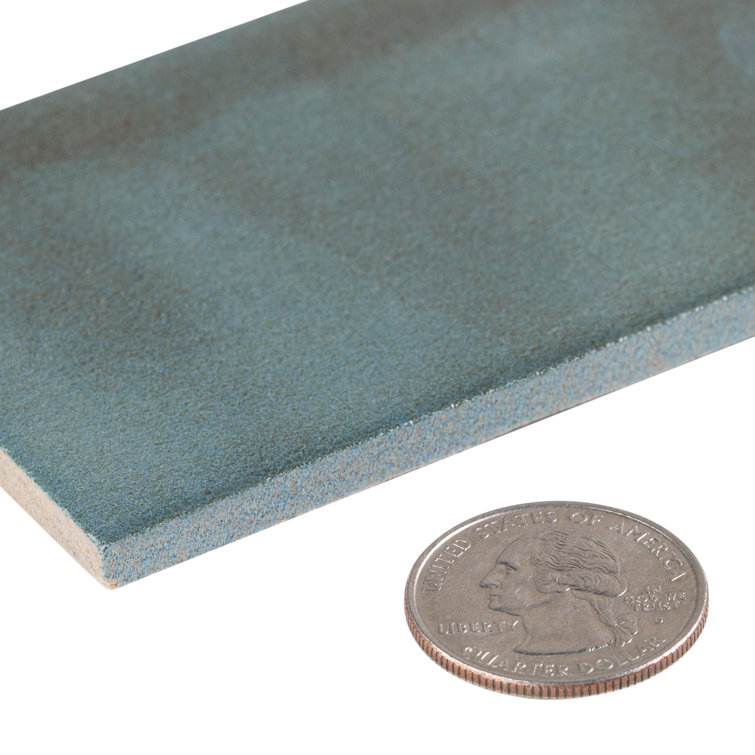 Uno 3" x 16" Blue Glazed Porcelain Subway Tile