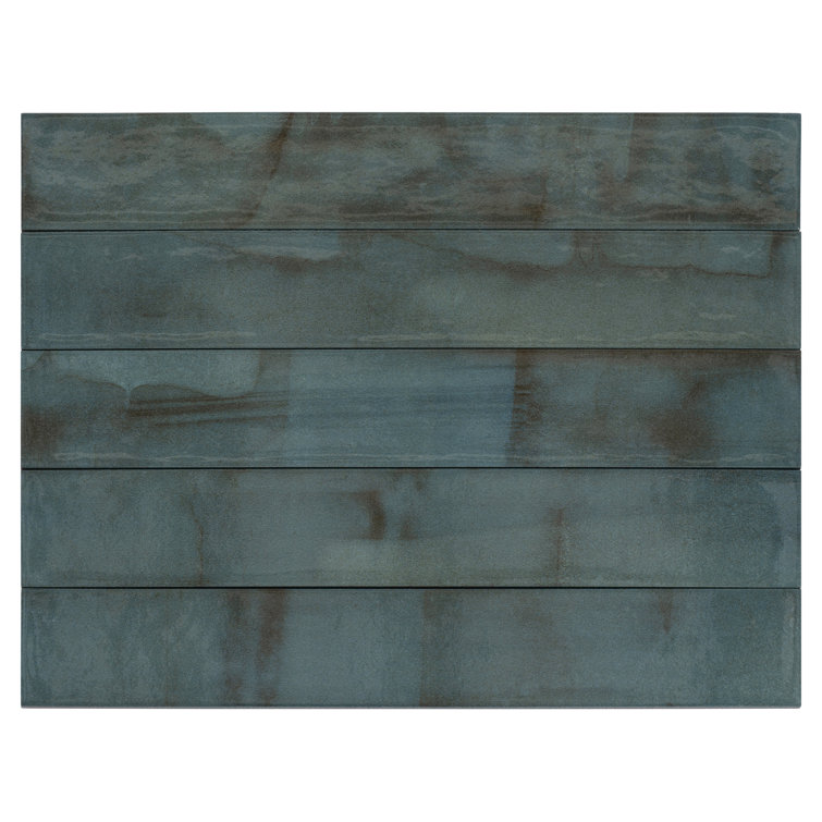 Uno 3" x 16" Blue Glazed Porcelain Subway Tile
