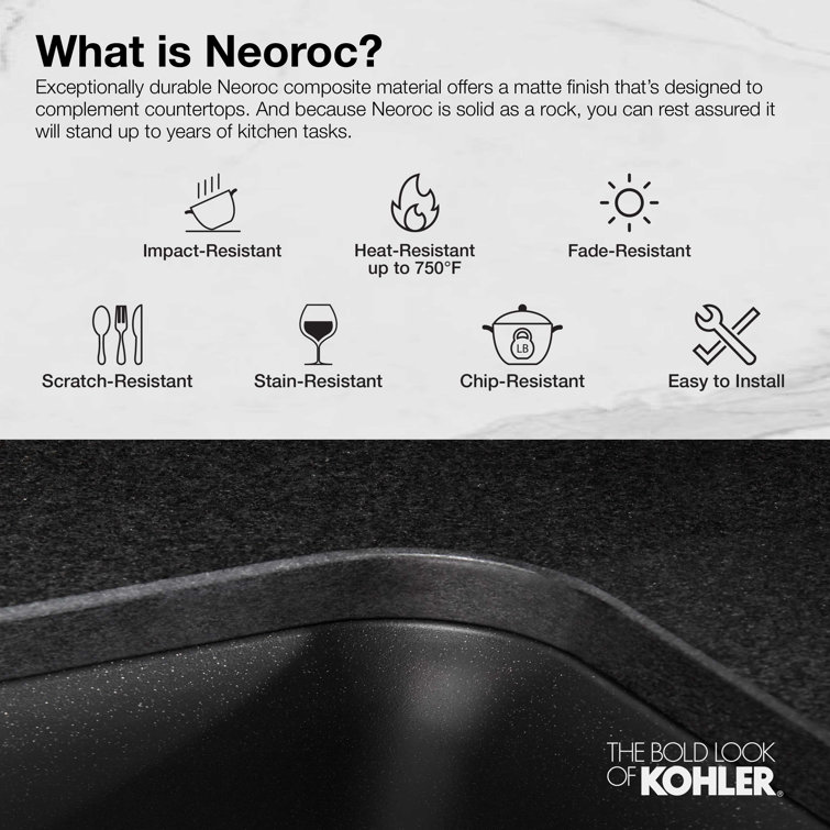 Matte White Neoroc Composite Undermount Single-Bowl Kitchen Sink