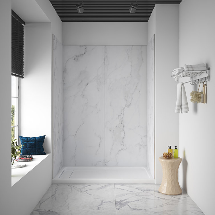 Carrara Marble 60'' x 80'' Shower Wall Kit