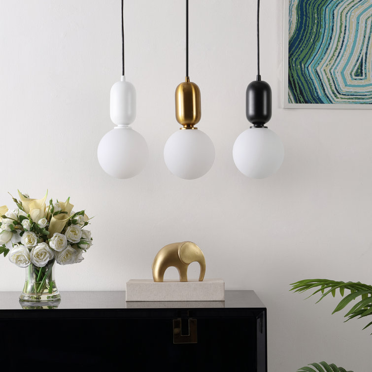 Amagiri 6" Assorted Glass Globe Pendant Light Set with LED
