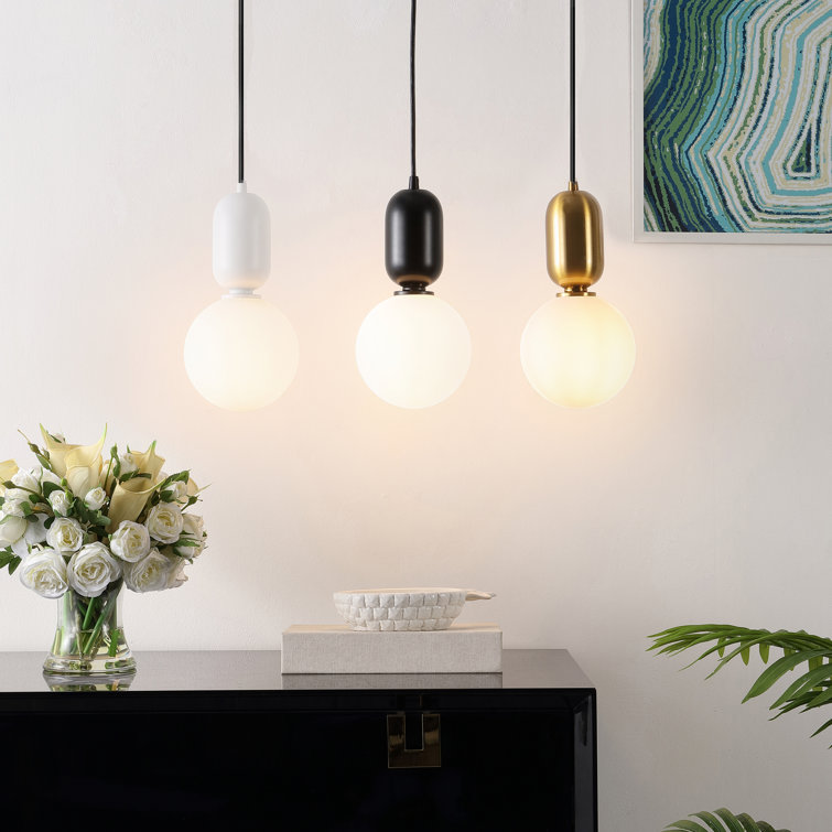 Amagiri 6" Assorted Glass Globe Pendant Light Set with LED