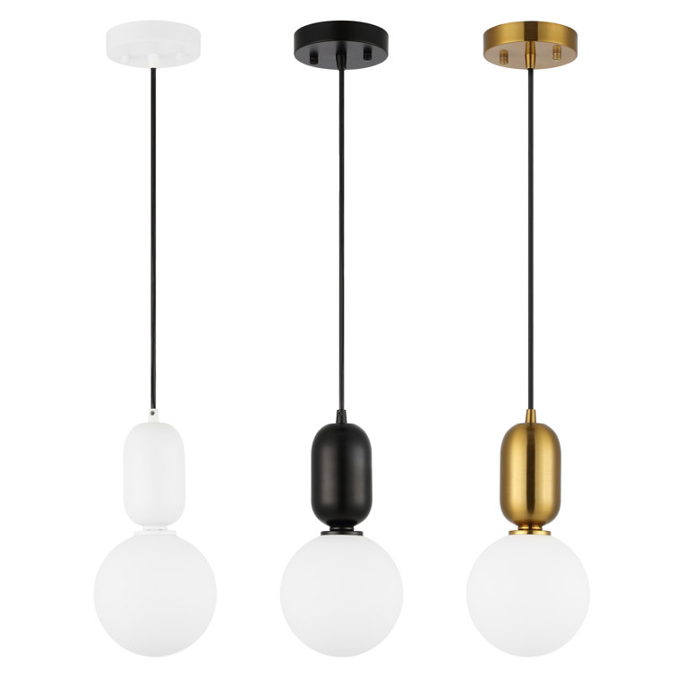 Amagiri 6" Assorted Glass Globe Pendant Light Set with LED