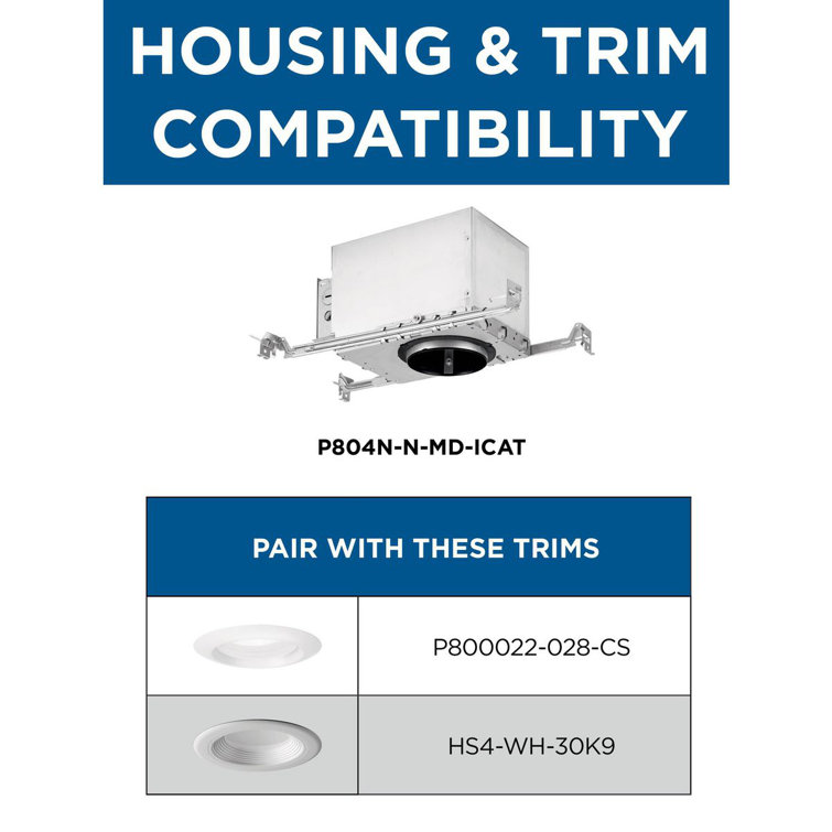 4" Steel Air-Tight IC New Construction Recessed Housing