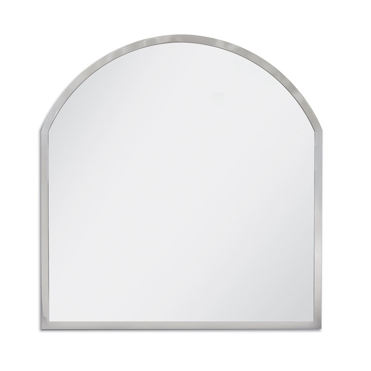 Rectangular Silver Nickel Steel Minimalist Accent Mirror
