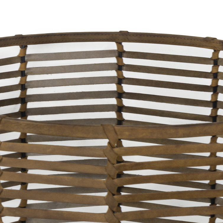 Finn Large Handwoven Natural Leather Storage Basket