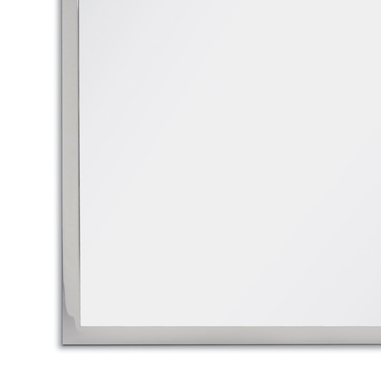 Rectangular Silver Nickel Steel Minimalist Accent Mirror
