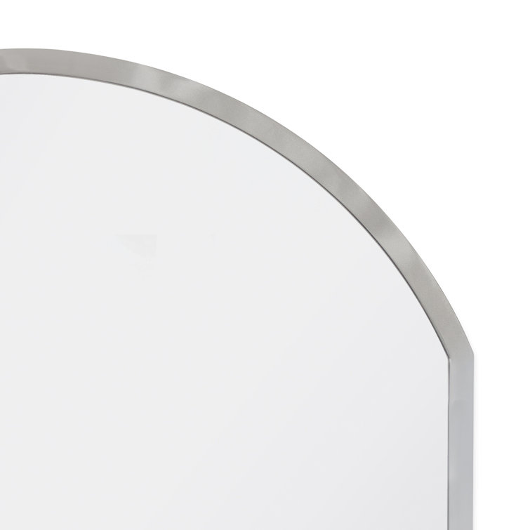 Rectangular Silver Nickel Steel Minimalist Accent Mirror