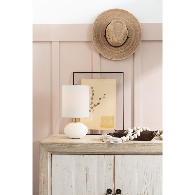 Elegant Alabaster Orb Table Lamp with Linen Shade and Brass Accents