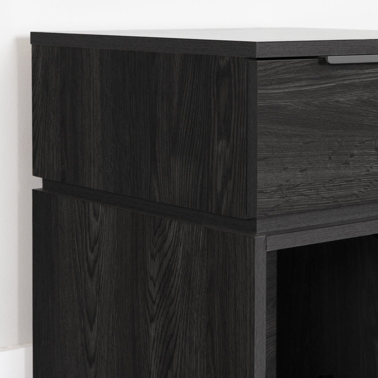 Gray Oak 1-Drawer Minimalist Nightstand