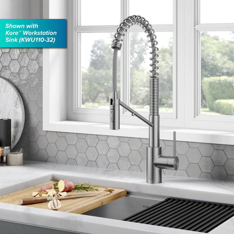 Spot-Free Stainless Steel Pull-Down Kitchen Faucet with Spray