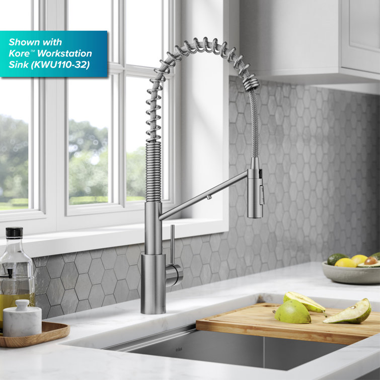 Spot-Free Stainless Steel Pull-Down Kitchen Faucet with Spray