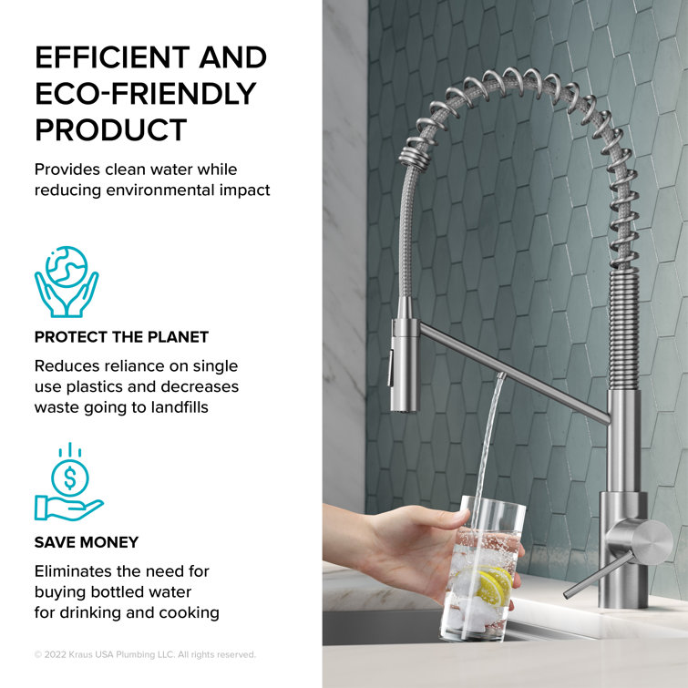 Spot-Free Stainless Steel Pull-Down Kitchen Faucet with Spray