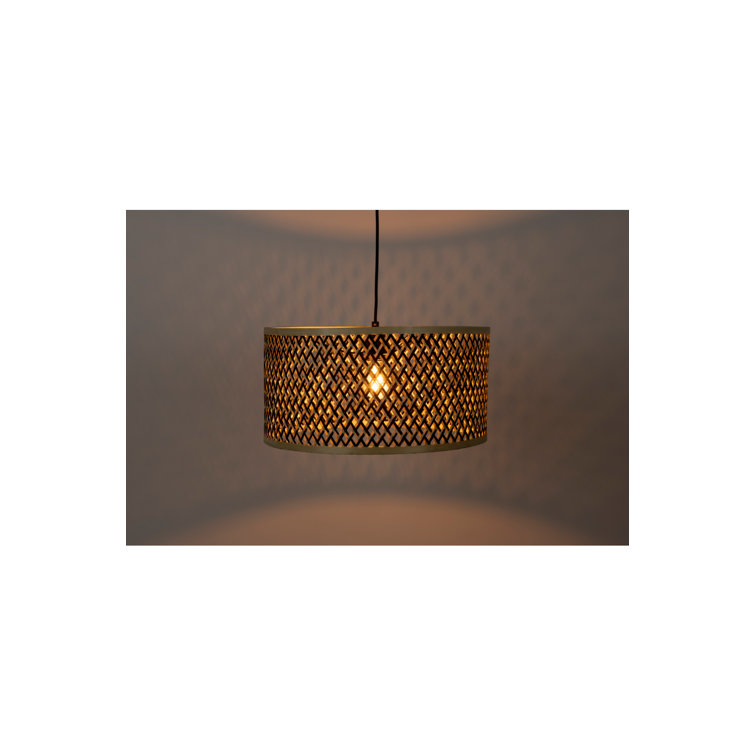 Elegant Black Bamboo Drum Pendant Light