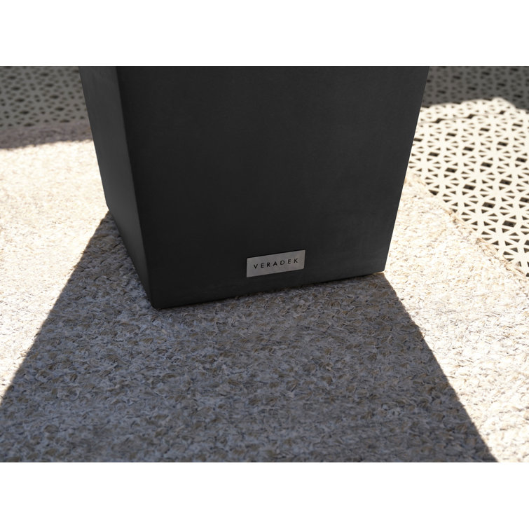 Black 26" Tall Modern Plastic Planter Set