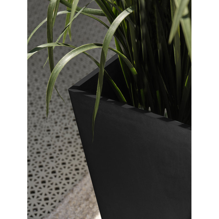 Black 26" Tall Modern Plastic Planter Set