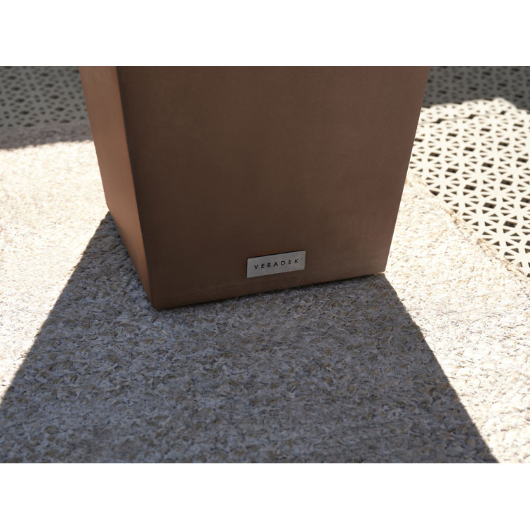 Espresso Sleek Square Tapered Modern Planter 26" High