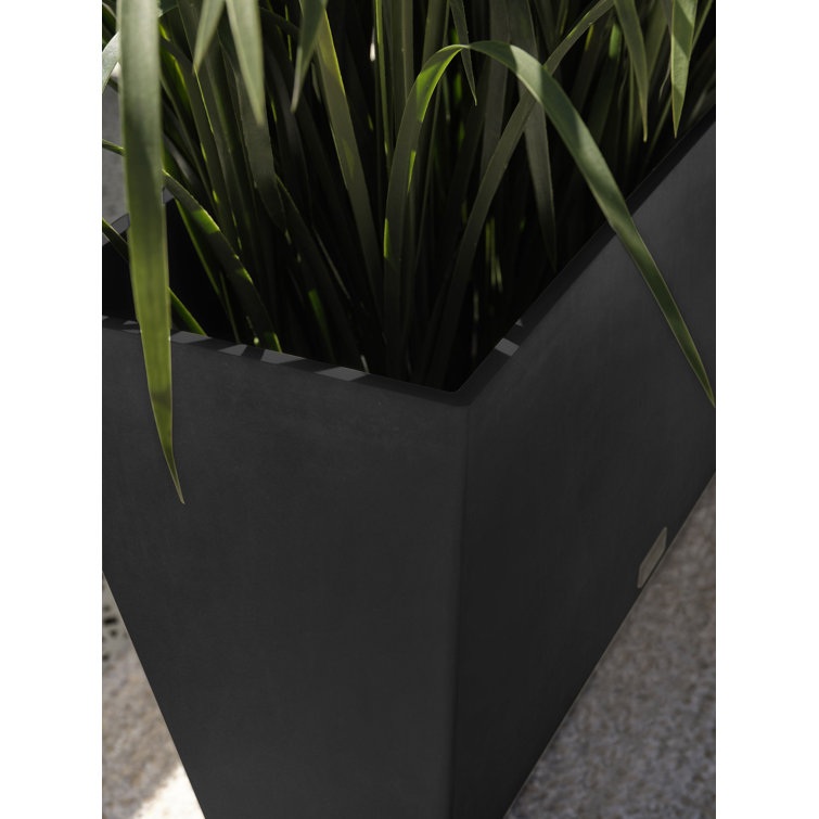 Black 31" Recycled Plastic Indoor/Outdoor Planter
