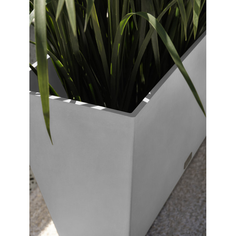 Modern Midori White Recycled Plastic 31" Trough Planter