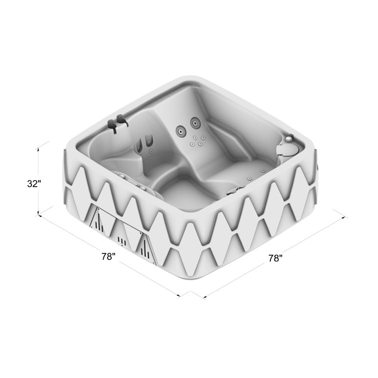 Brownstone 5-Person Rectangle Plug & Play Hot Tub with LED Waterfall