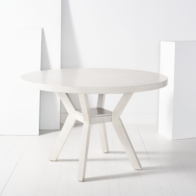 47.5'' Round Black Wood Dining Table for Six