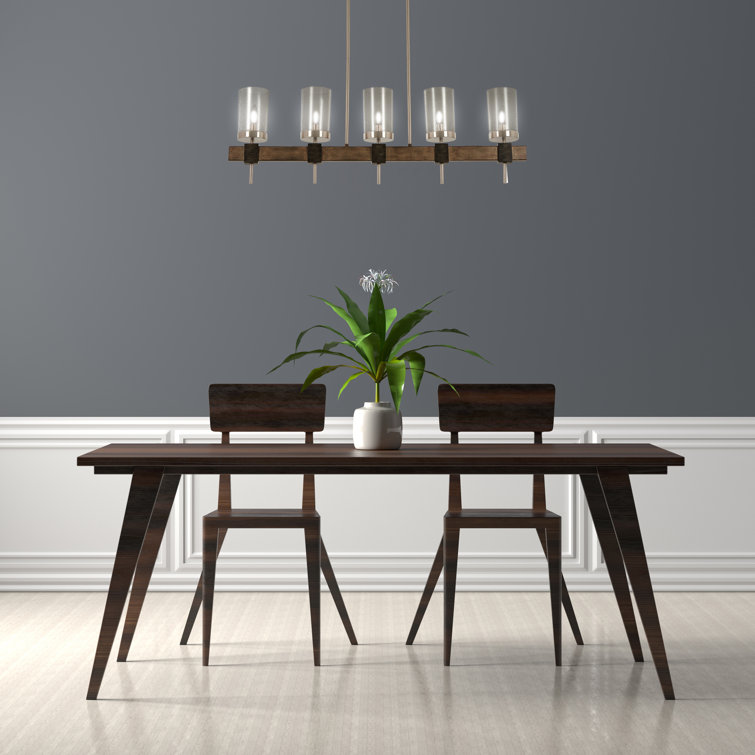 Brushed Nickel and Stone Grey 5-Light Island Pendant