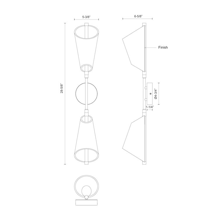 Mulberry 28.63" Gold Dimmable LED Wall Sconce