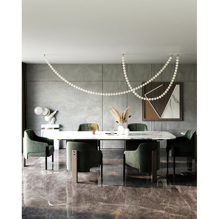 Akoya Luxe Pearl-Inspired Chrome LED Pendant Light