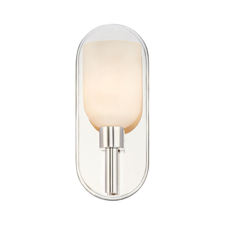 Lucian Modern Alabaster and Polished Nickel Bath Sconce