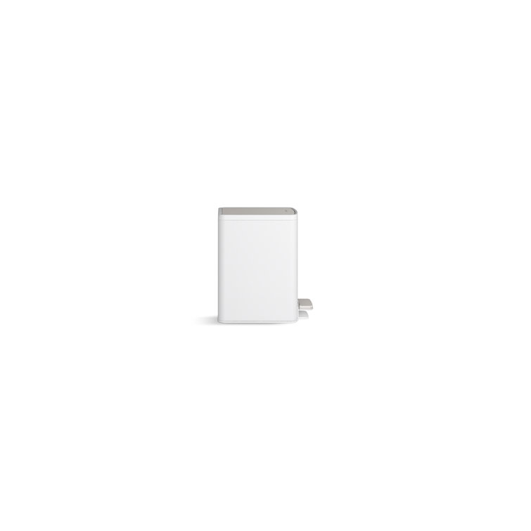 6-Liter Stainless Steel and White Step Trash Can