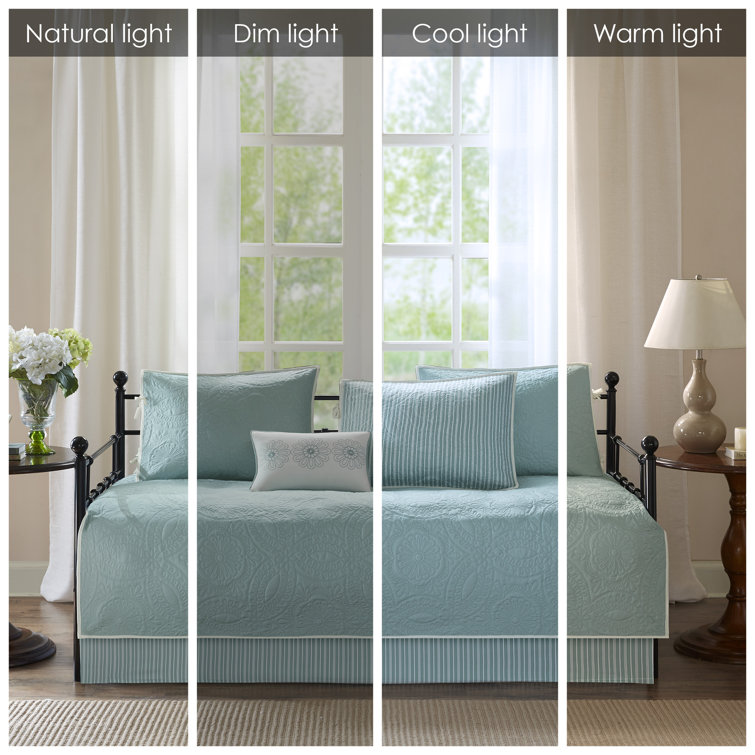 Turquoise Microfiber Reversible Daybed Quilt Set