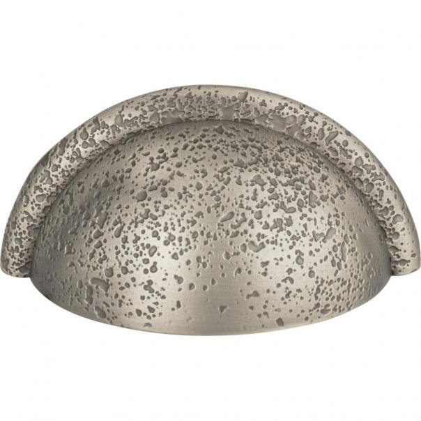 Pewter Distressed Cup Pull with Mounting Hardware