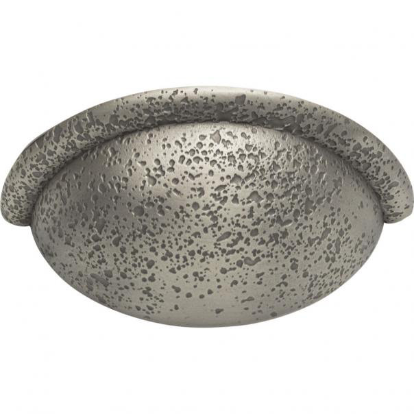 Pewter Distressed Cup Pull with Mounting Hardware