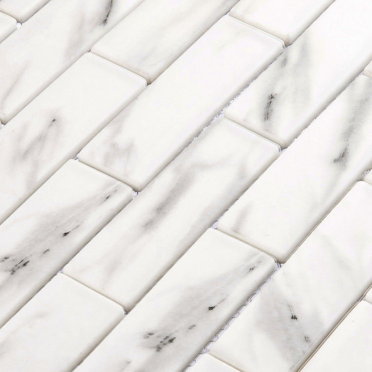 Oasis Polished Glass Mosaic Hexagon Tile Sheet