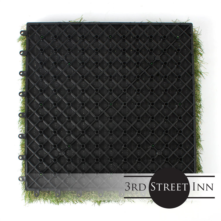 12" x 12" Green Artificial Grass Tile for Pets