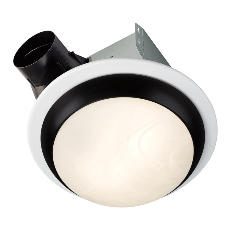 Matte Black Aluminum Ceiling Mount Bathroom Fan with Light