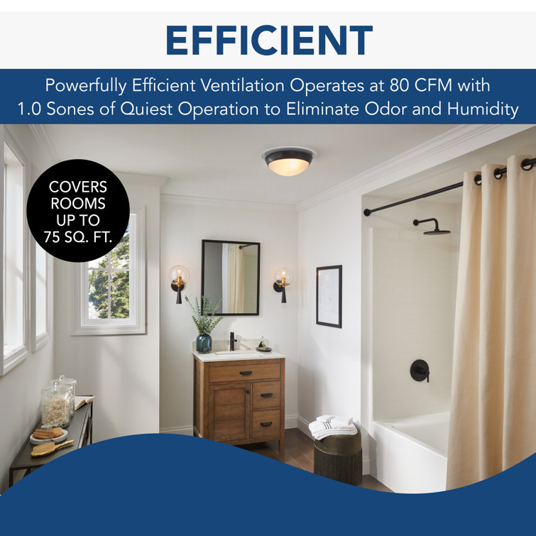 Matte Black Aluminum Ceiling Mount Bathroom Fan with Light