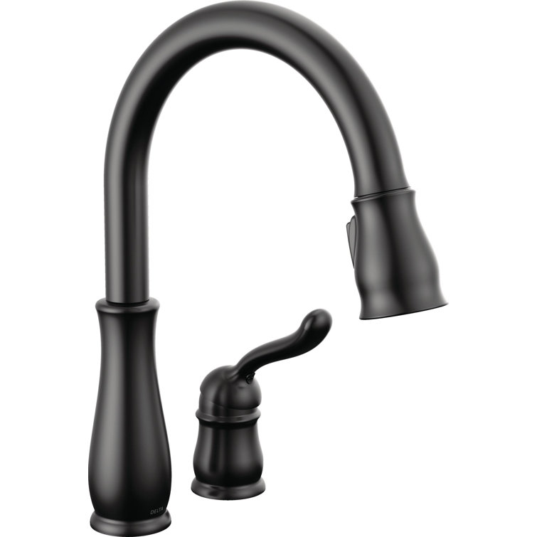 Matte Black Single Handle Pull-Down Kitchen Faucet with Spray