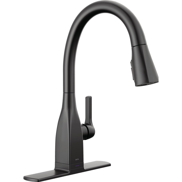 Matte Black Touch2O Pull-Down Kitchen Faucet with Pull-out Spray