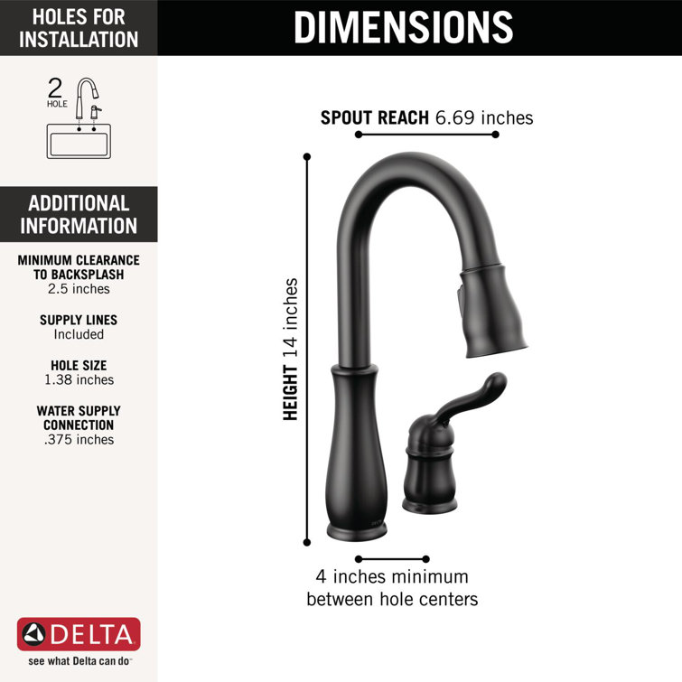 Matte Black Single Handle Pull-Down Kitchen Faucet with Spray