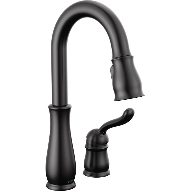 Matte Black Single Handle Pull-Down Kitchen Faucet with Spray